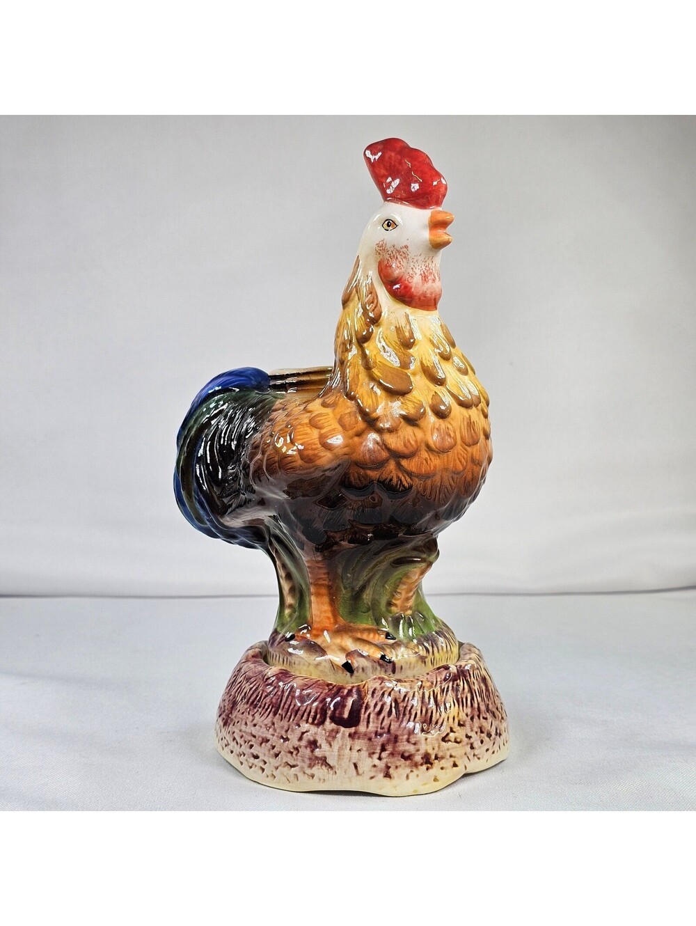Vintage Allure 1999 Ceramic Rooster Decanter Figurine Farmhouse Decor 8.5 Inch